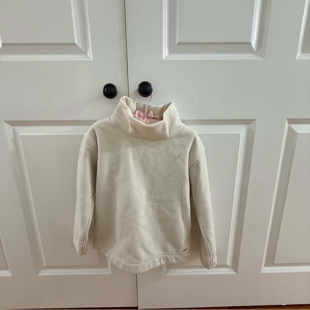 Vineyard Vines Girls Fleece Cream Turtleneck Sweater